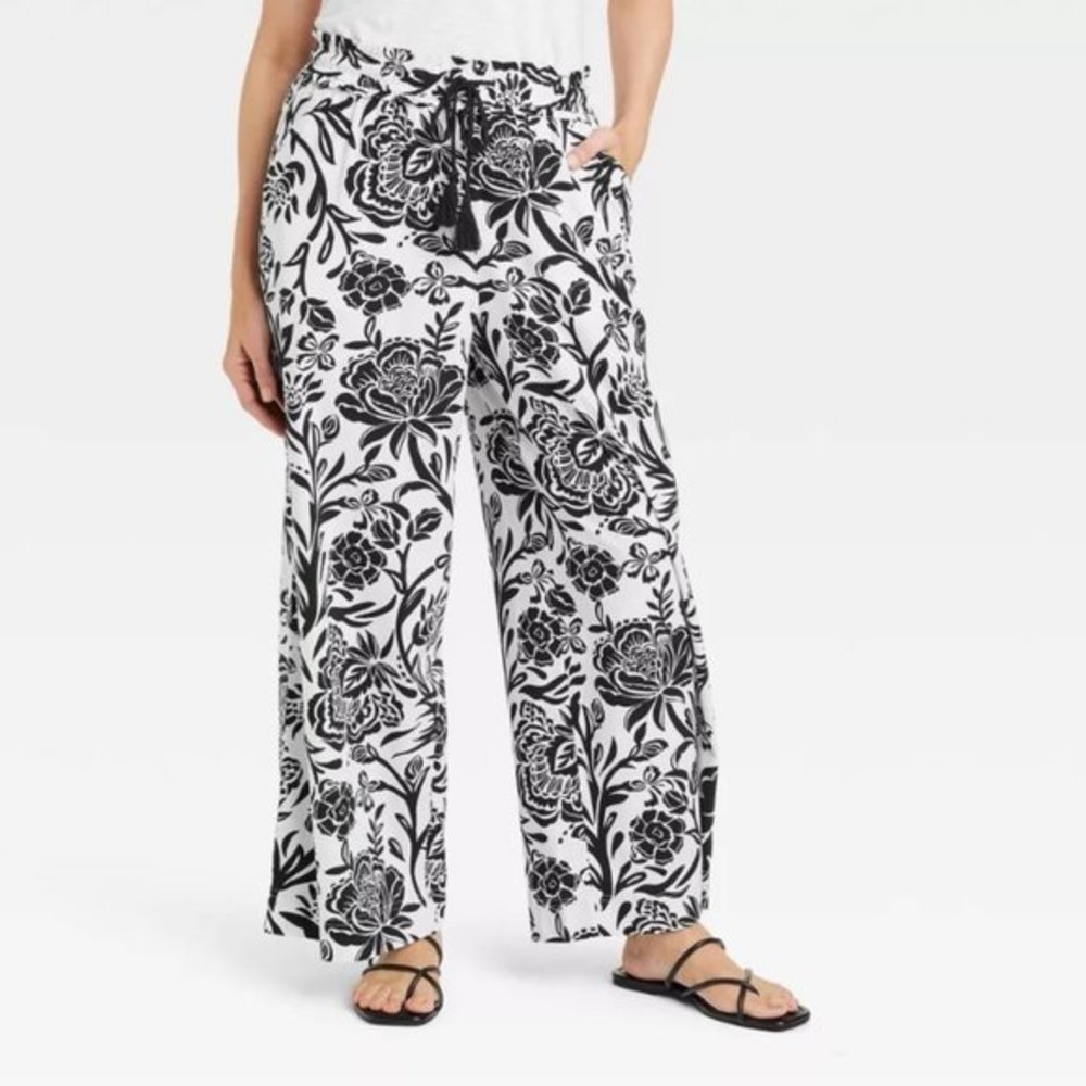 Knox Rose Wide Leg Floral Pants -‎ XL
